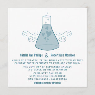 Bleu Sweet Chimie Mariage Invitation