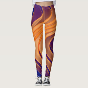 Bleu Tan Purple Motif Leggings