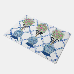 Bleu Topio Rose Ginger Jars Jar Mat Doormat Tapis