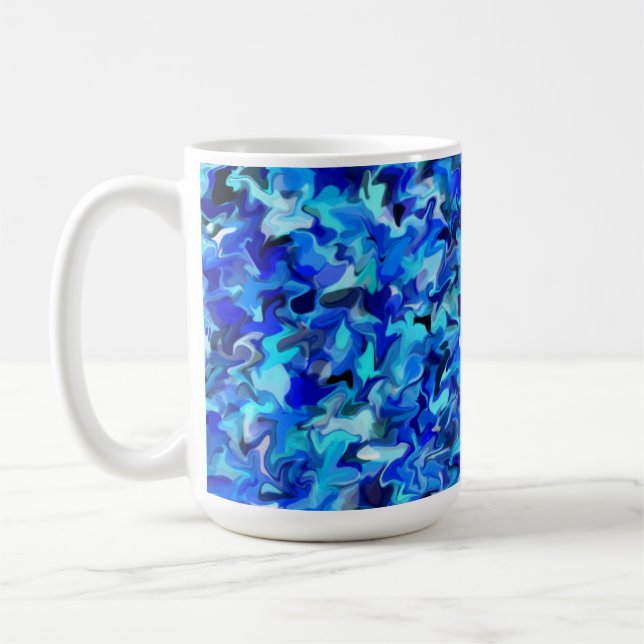 Bleu tourbillon 15oz Mug (Gauche)