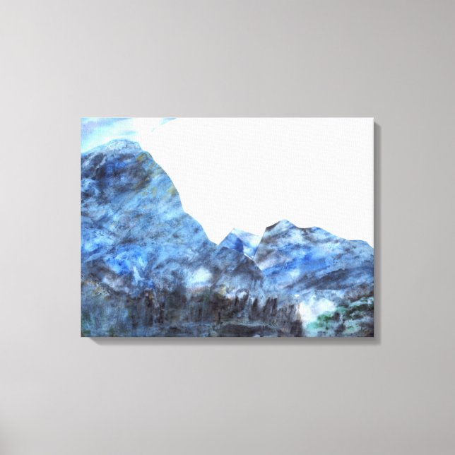 Bleu "Tranquille" Bleu fine toile Imprimer (Recto)