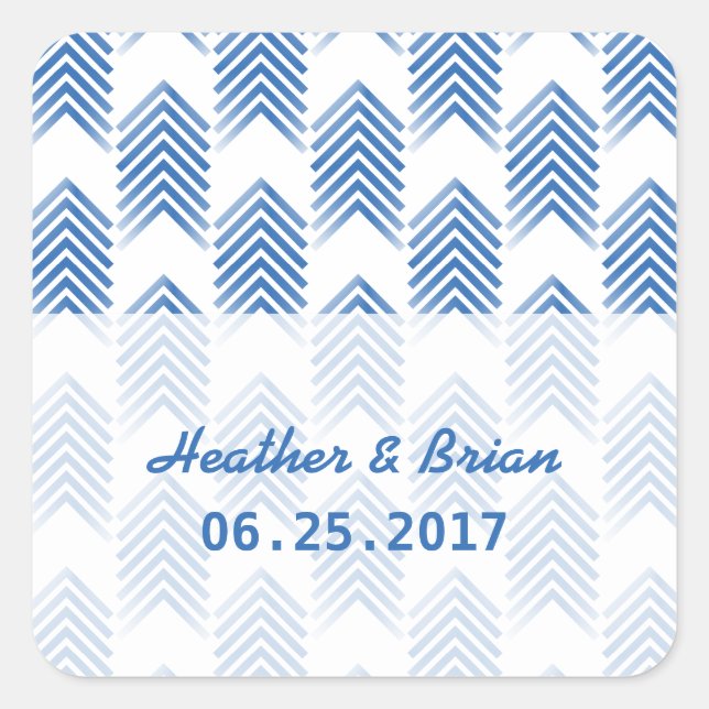 Bleu Tribal Flèches Stickers Mariage (Devant)