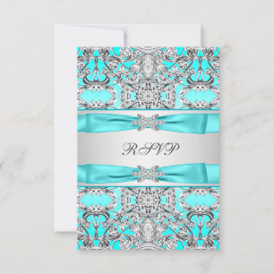 Bleu turquoise élégant RSVP