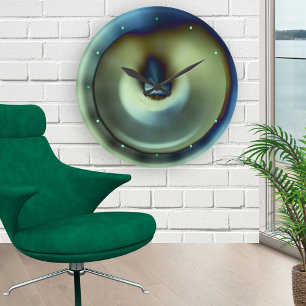 Bleu Turquoise Moderne Abstrait Design Horloge mur