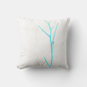 Bleu Twig blanc Coussin de texture de béton blanc