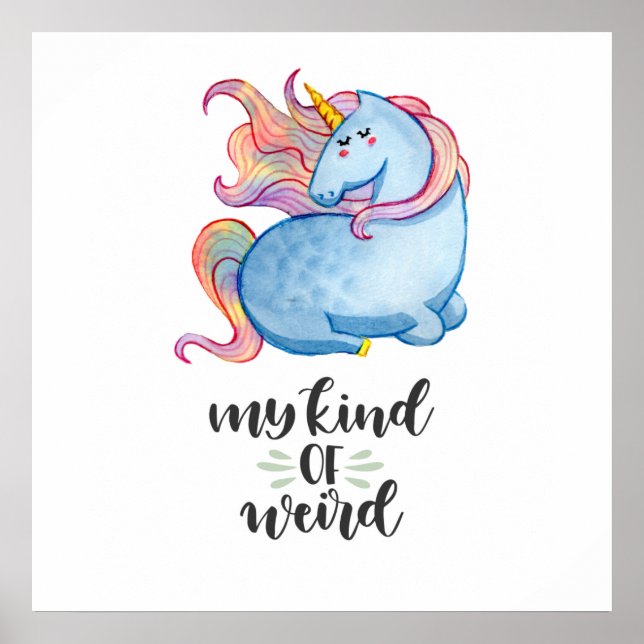 Bleu Unicorne Mon genre d'étrange affiche (Devant)
