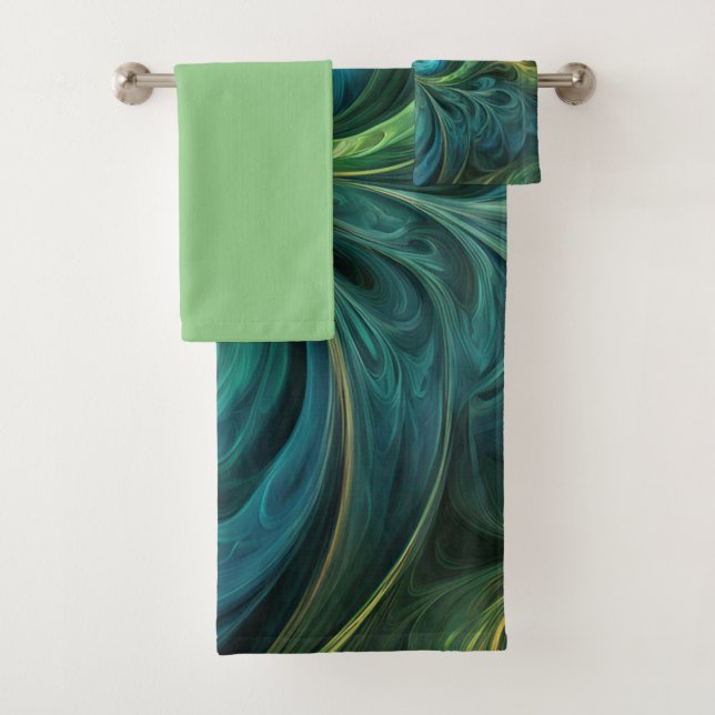 Bleu vert AI Motif fractal (En situation)