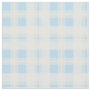 Bleu, Vert, Blanc Plaid Rosy Posy Tissu