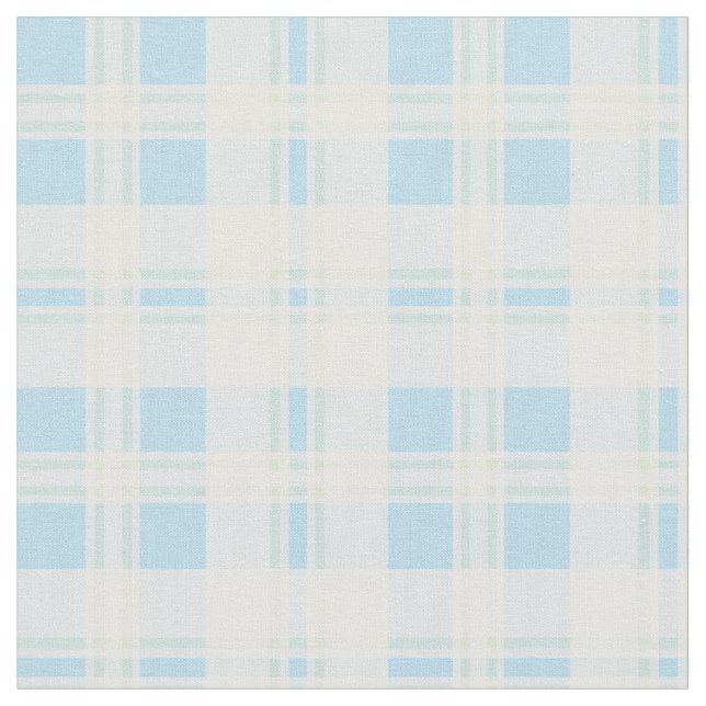 Bleu, Vert, Blanc Plaid Rosy Posy Tissu (Fermer)