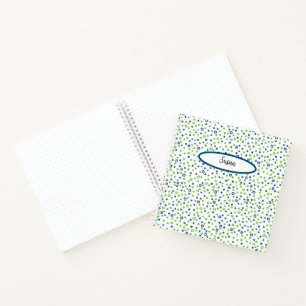 Bleu Vert Cercles Points Sketchbook Bullet Journal