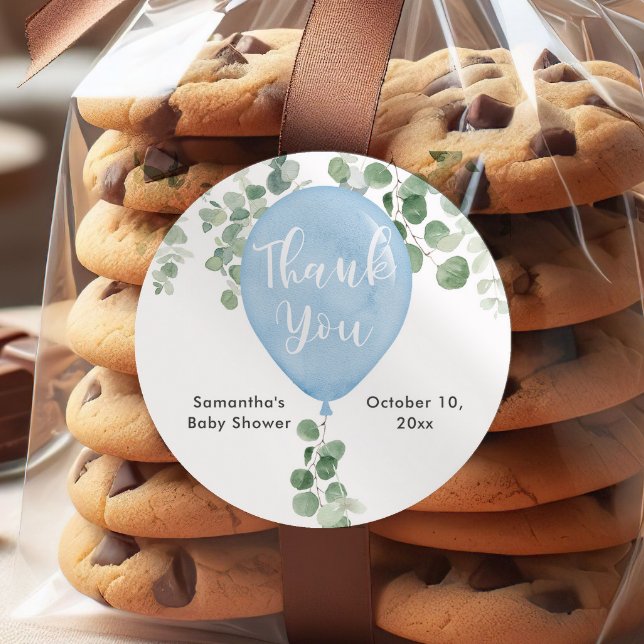 Bleu vert eucalyptus ballon auto-collants bébé (Créateur téléchargé)