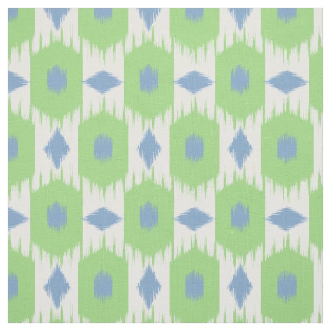 Bleu vert Ikat diamants tissu motif (Échantillon)
