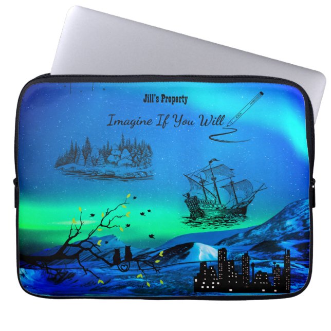 Bleu & Vert' Imagine Si' Sac électronique (Devant)
