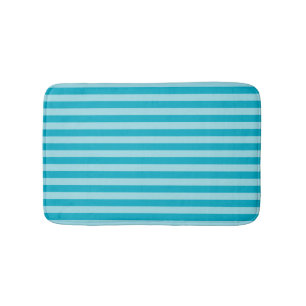 Bleu Vert, Tapis de Bain à Rayures Sarcelle