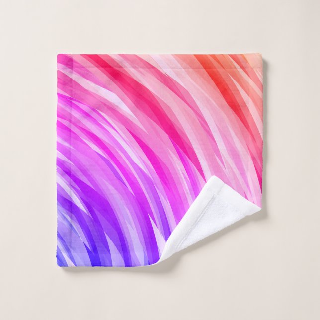 Bleu violet rose rouge orange jaune (Gant de toilette)