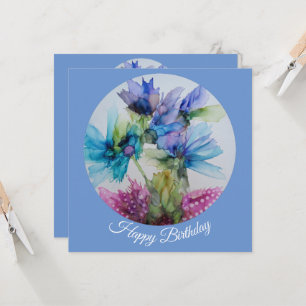 Bleu violet rose vert rose Art Floral