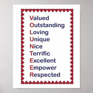 Bleu Volontaire et Typographie Rouge Poster blanc