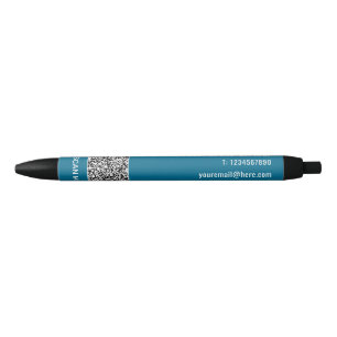 Bleu Votre code QR Texte personnalisé Stylo promotionne