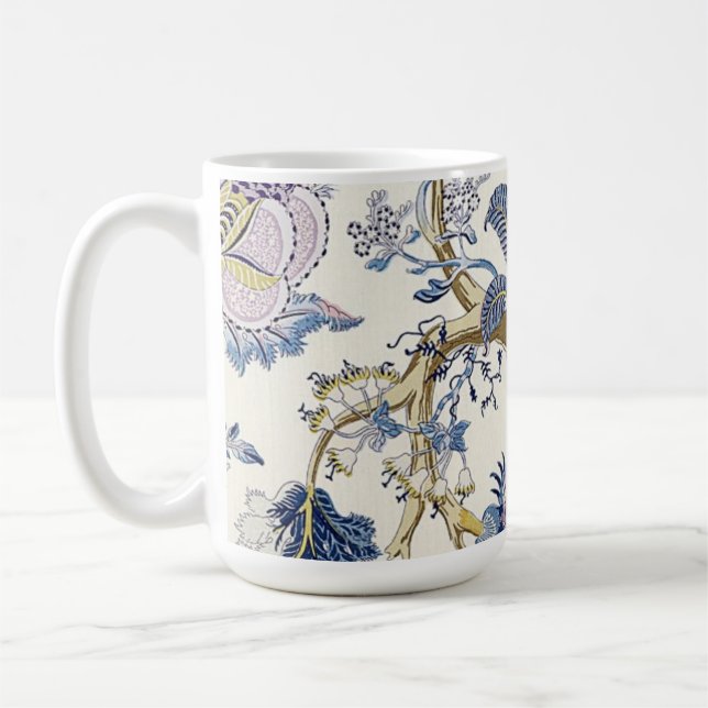 Bleu W.Morris Motif Floral Mug (Gauche)