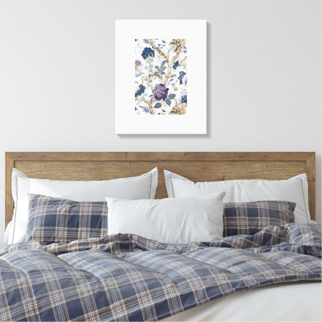 Bleu W.Morris Motif toile étirée (Insitu(Chambre))