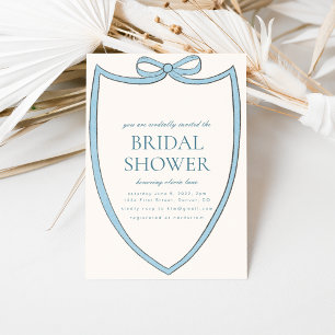 Bleu Whimsical Bow nuptiale douche Invitation