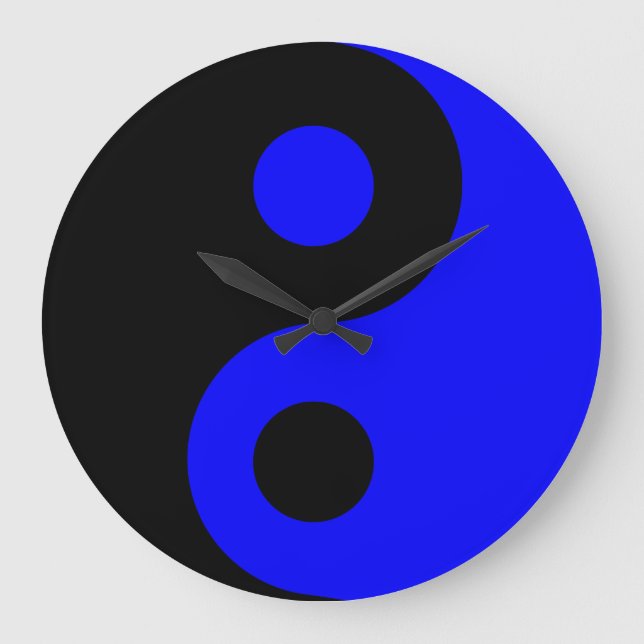 Bleu Yin Yang Horloge murale (Recto)