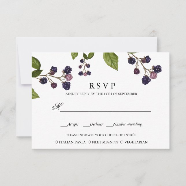 BleuBerry | MARIAGE RSVP REPAS CHOIX (Devant)
