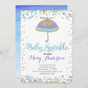BLEUE BOY Baby Sprinkle Invitation