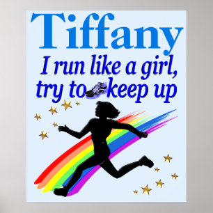 BLEUE TRACK ET CHAMP POSTER PERSONNALISÉ