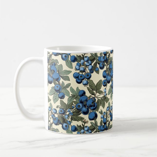 Bleuets botaniques vintages Motif Mug en céramique (Gauche)