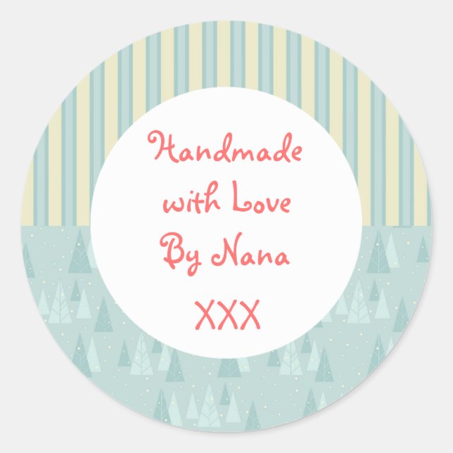 Bleus 'artisanal par' autocollants de Noël (Devant)