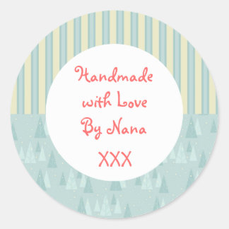 Bleus 'artisanal par' autocollants de Noël