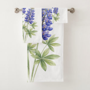 Bleus Texas Fleurs Bleues État Watercolor