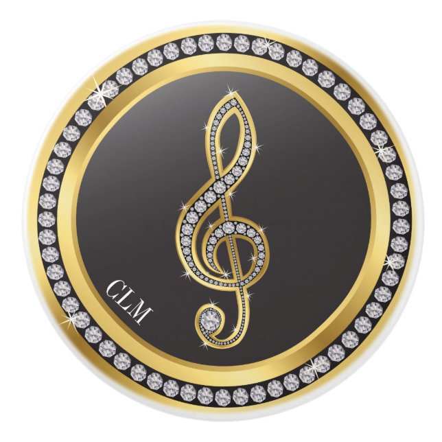 Bling Music Note Boutons d'armoire (Devant)