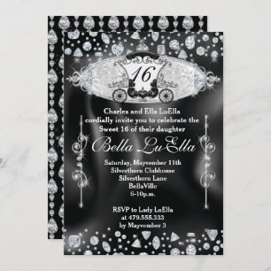 Bling Sweet 16 Invitations De Fête, Mis Quince Ano
