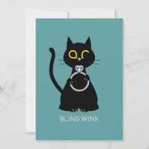 BLING WINK Funny Chat Proposition Carte de voeux