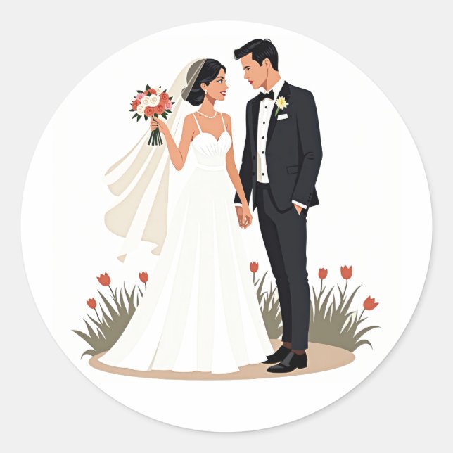 Bliss Beurrés - Sticker Mariage Couple (Devant)