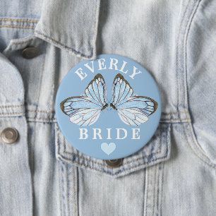 Bliss Bleu Papillon Bliss Brides Badge avec Coeur 