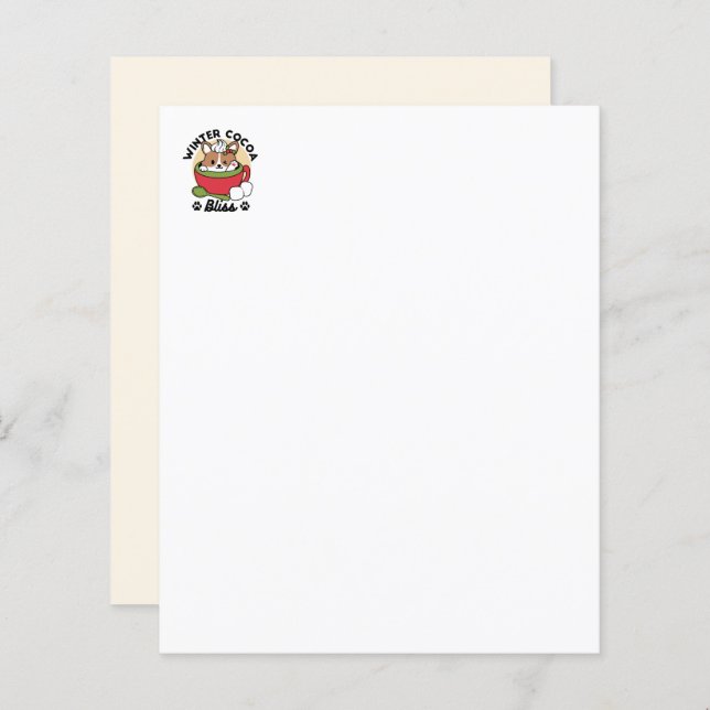 Bliss de cacao d'hiver - Chien mignon en mode Mug (Devant / Derrière)