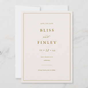 BLISS Minimal Enregistrer La Date Minimale Carte M