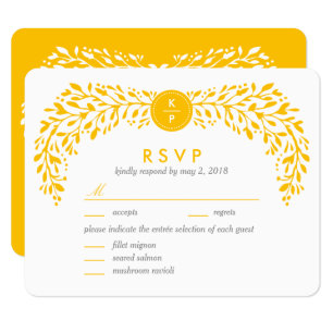 Blisser Laurel EDITABLE COULEUR carte RSVP