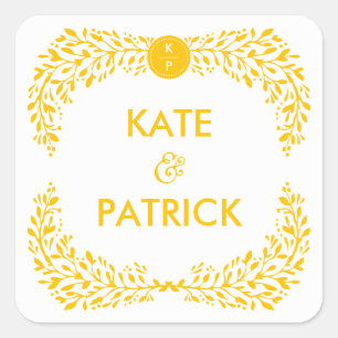 Blisser Laurel ÉDITABLE Sticker Mariage COULEUR