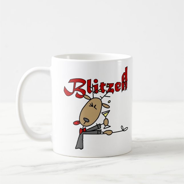 Blitzen Reindeer Funny Holiday Mug (Gauche)