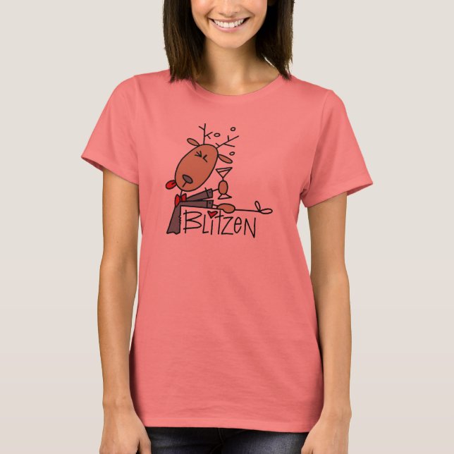 Blitzen Reindeer T-shirts et cadeaux de Noël (Devant)