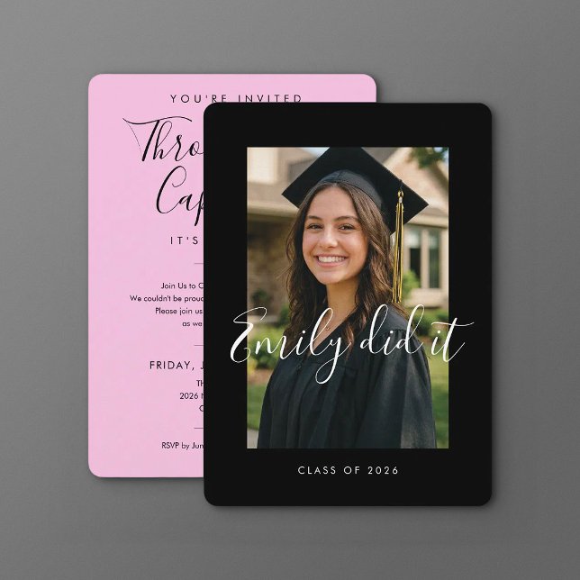 BLK & PINK 2026 | Invitation de remise des diplôme (Créateur téléchargé)