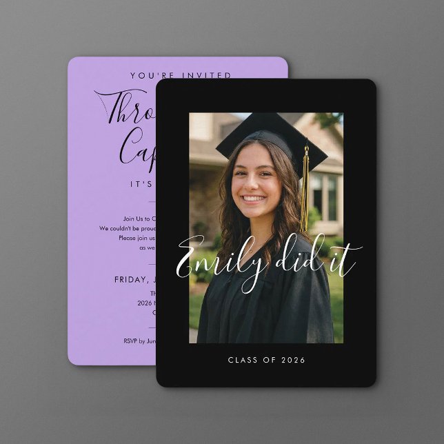 BLK & VIOLET 2026 | Invitation de remise de diplôm (Créateur téléchargé)