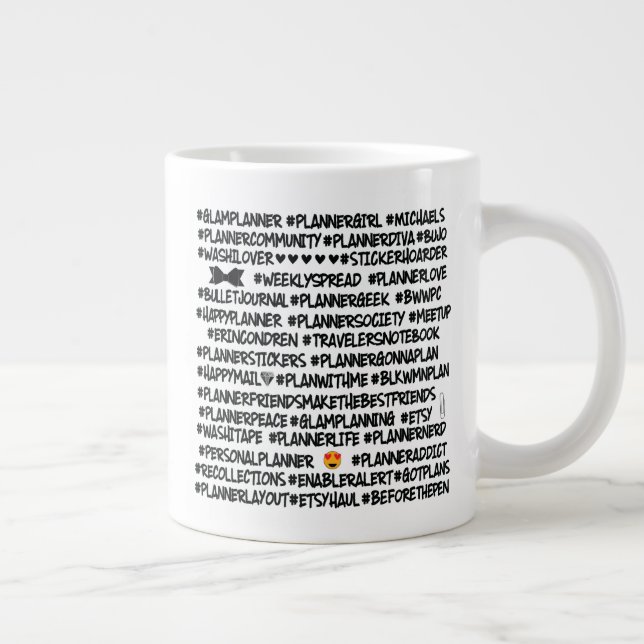 #BLKWMNPLAN Le planificateur de hashtag Jumbo Mug (Droite)