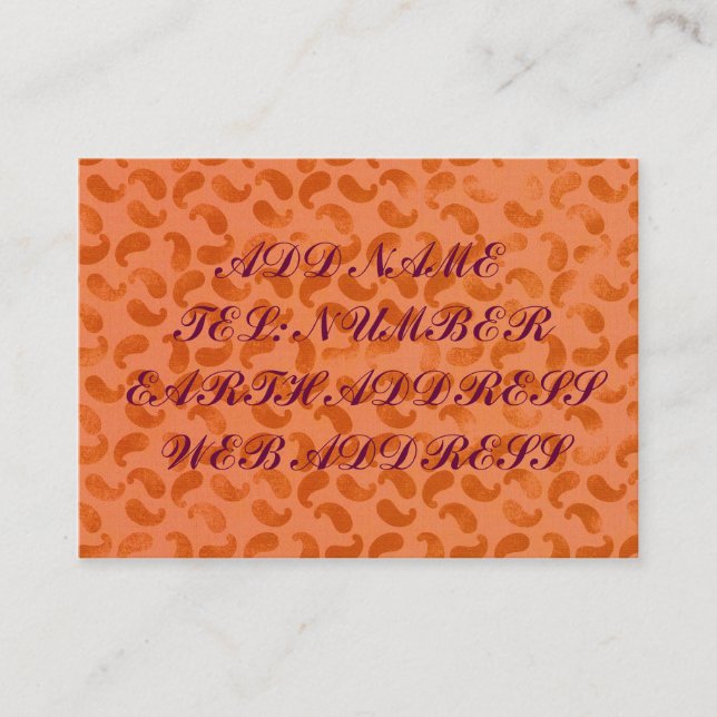 Blobes orange sur Carte de visite orange clair (Devant)