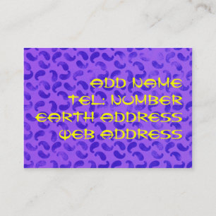 Blobs bleu foncé sur Carte de visite violet clair