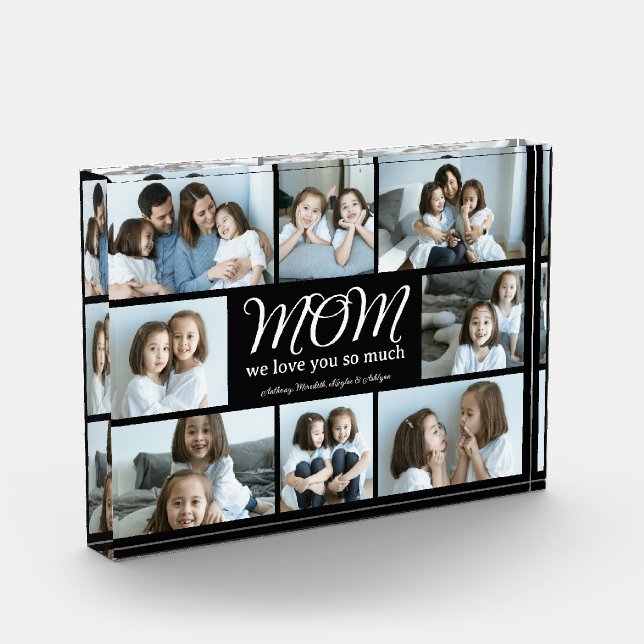 Bloc de collage photo Maman nous t'aimons en écrit (Gauche)
